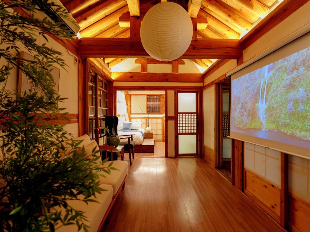 Traditional hanok guesthouse interior